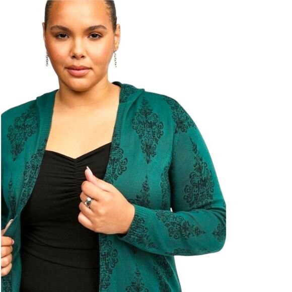 TORRID Disney Haunted Mansion Forest Biome Green Hooded Cardigan 4X - Picture 4 of 15